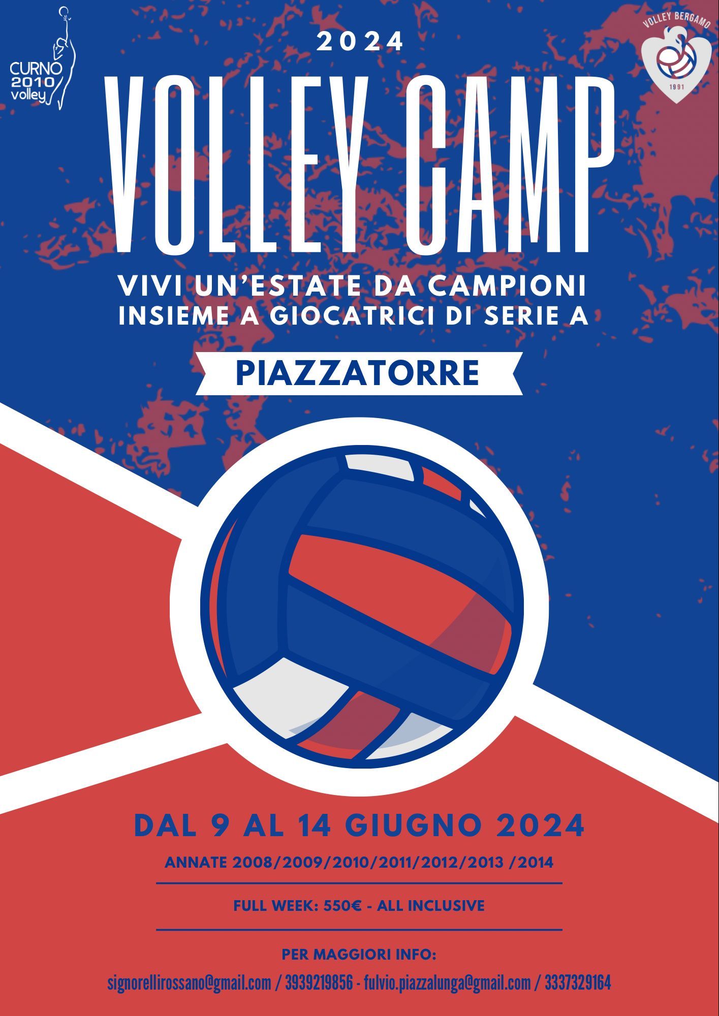 Locandina Volley Camp Piazzatorre