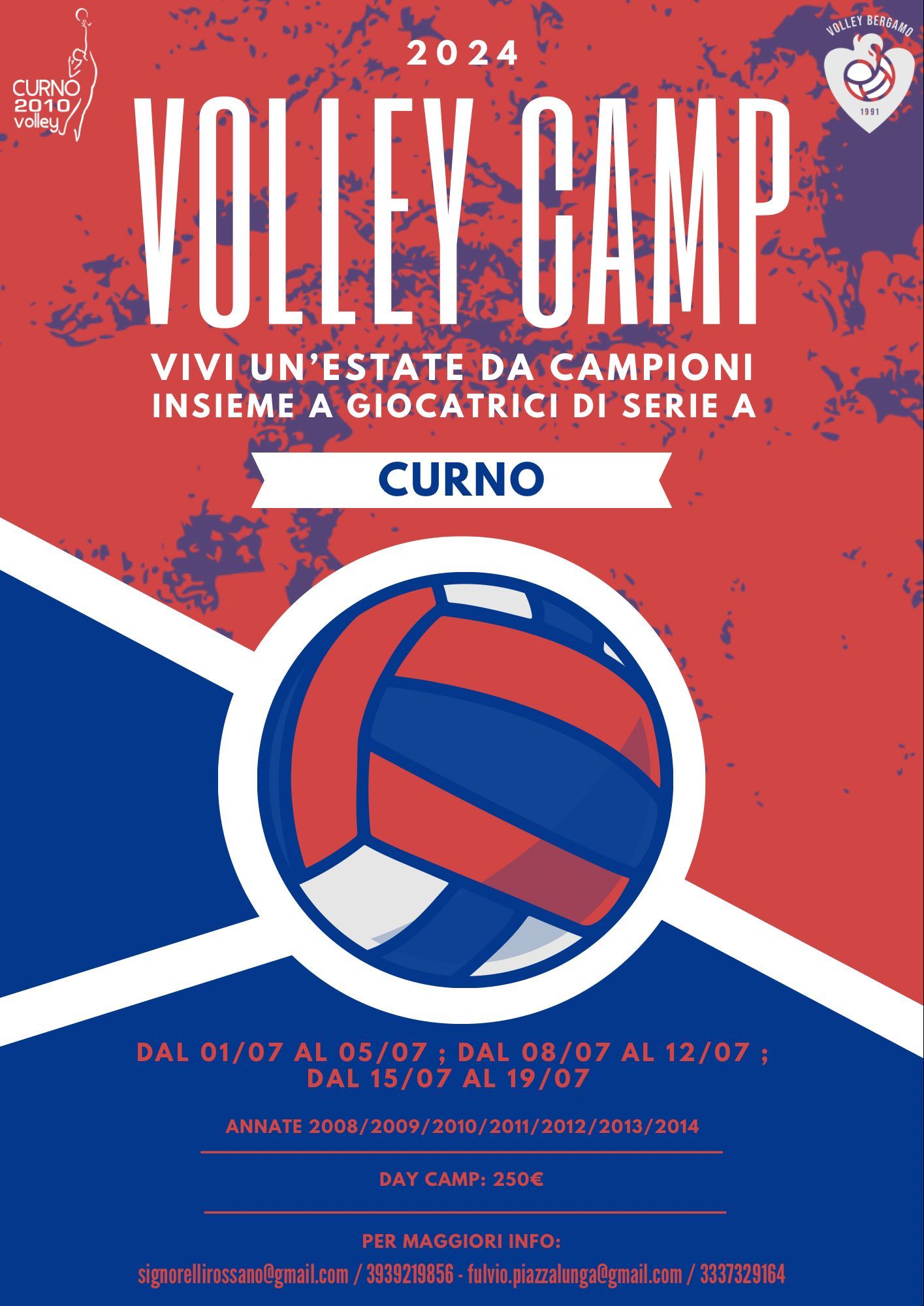 Locandina Volley Camp Curno 2024